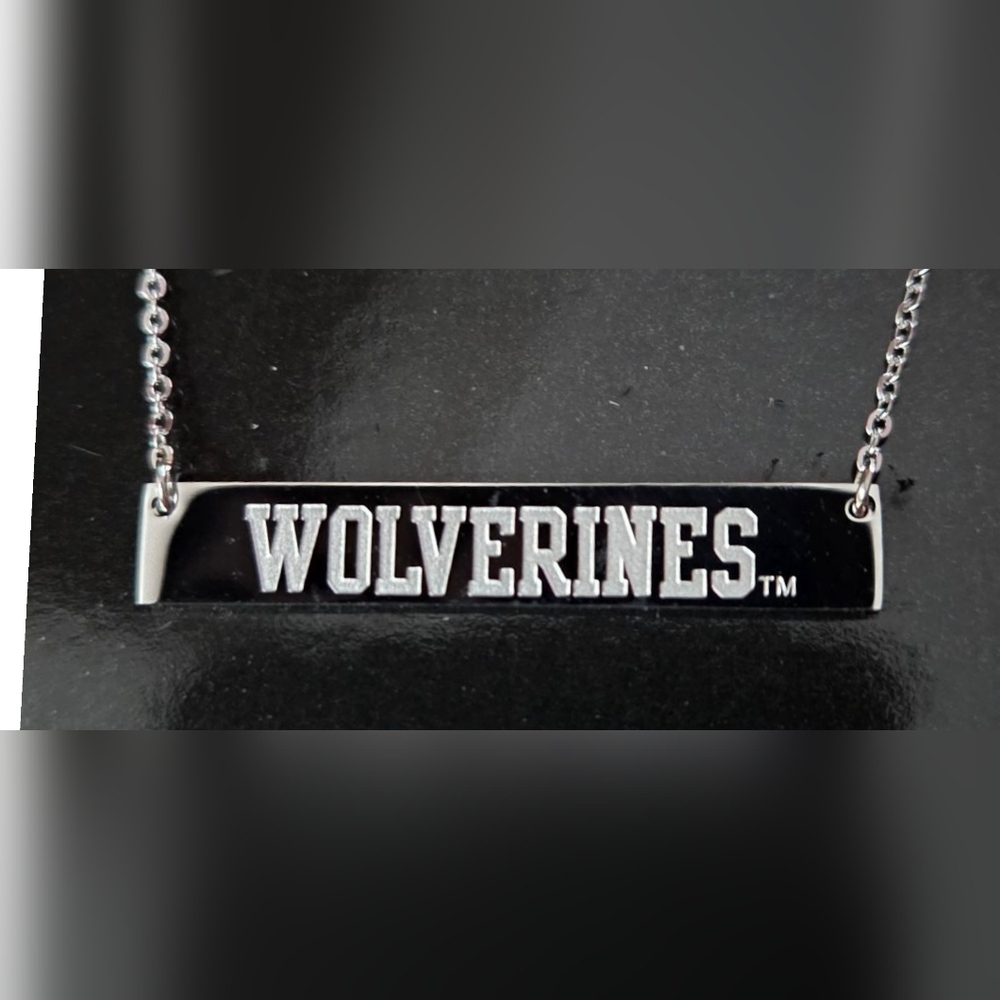 Wolverines NEW Silver Dainty U of M Wolverines Necklace Sports Fanatic Football